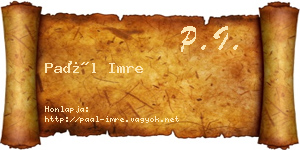 Paál Imre névjegykártya